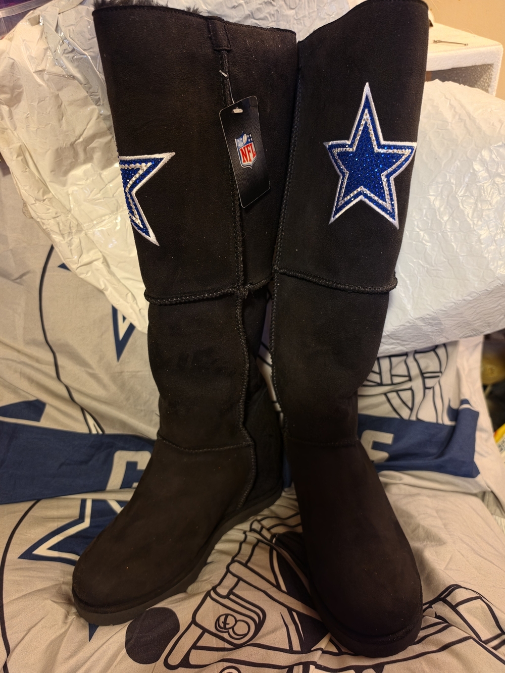 NFL Dallas Cowboys Black Knee-High Women's Boots